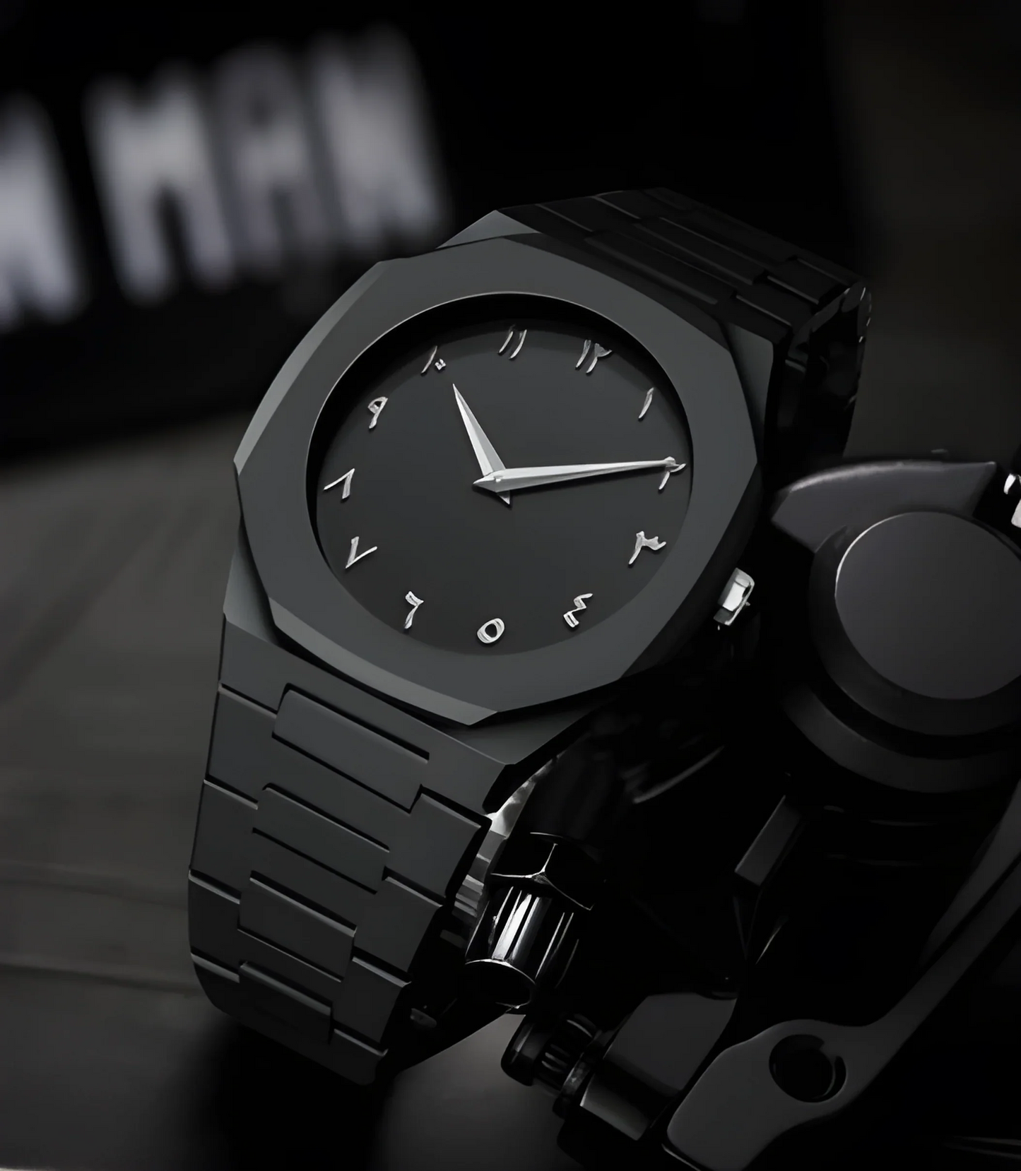Selnora | Black Arabic Aura Premium Wristwatch