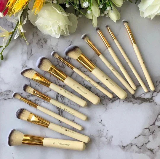 Selnora Couture 12 Piece Brush Set - Branded Cosmetics - Studded Box