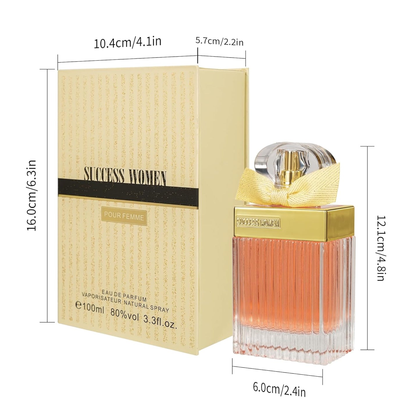 Selnora |Success Women Perfume 100ml - Eau De Toilette Gift Set for Women, Long-Lasting Floral Fragrance with Notes of Orchid And Lavender, Formaldehyde-Free, Suitable for Daily Use of Perfume (Orange)
