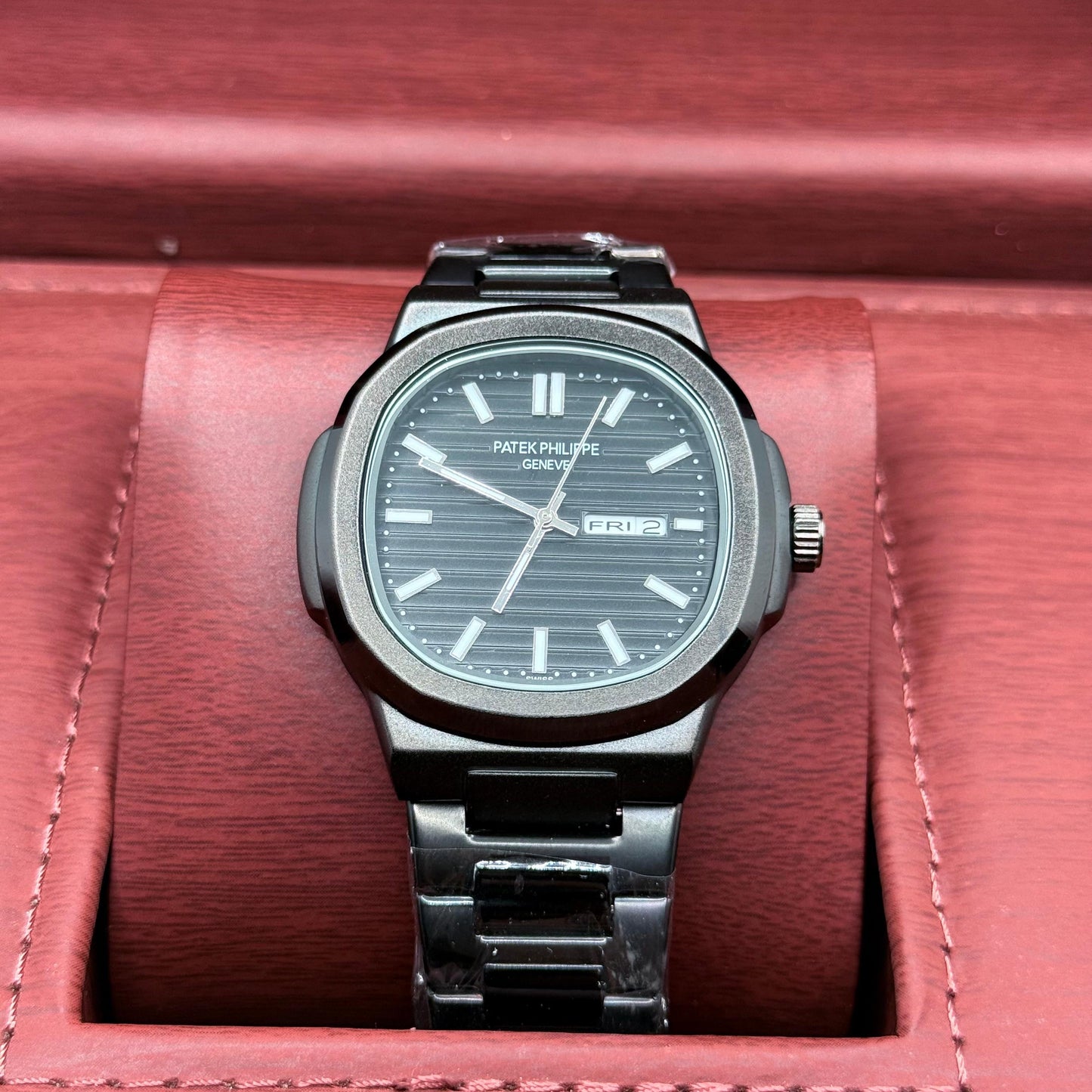 Patek phlip black with black dial with date