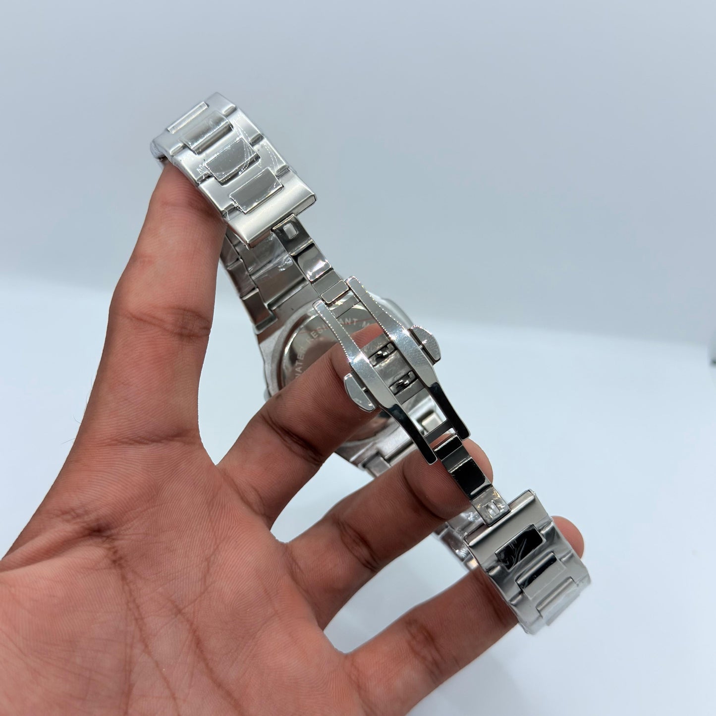 Patek philip silver with black dial with day&date