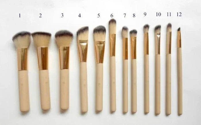 Selnora Couture 12 Piece Brush Set - Branded Cosmetics - Studded Box