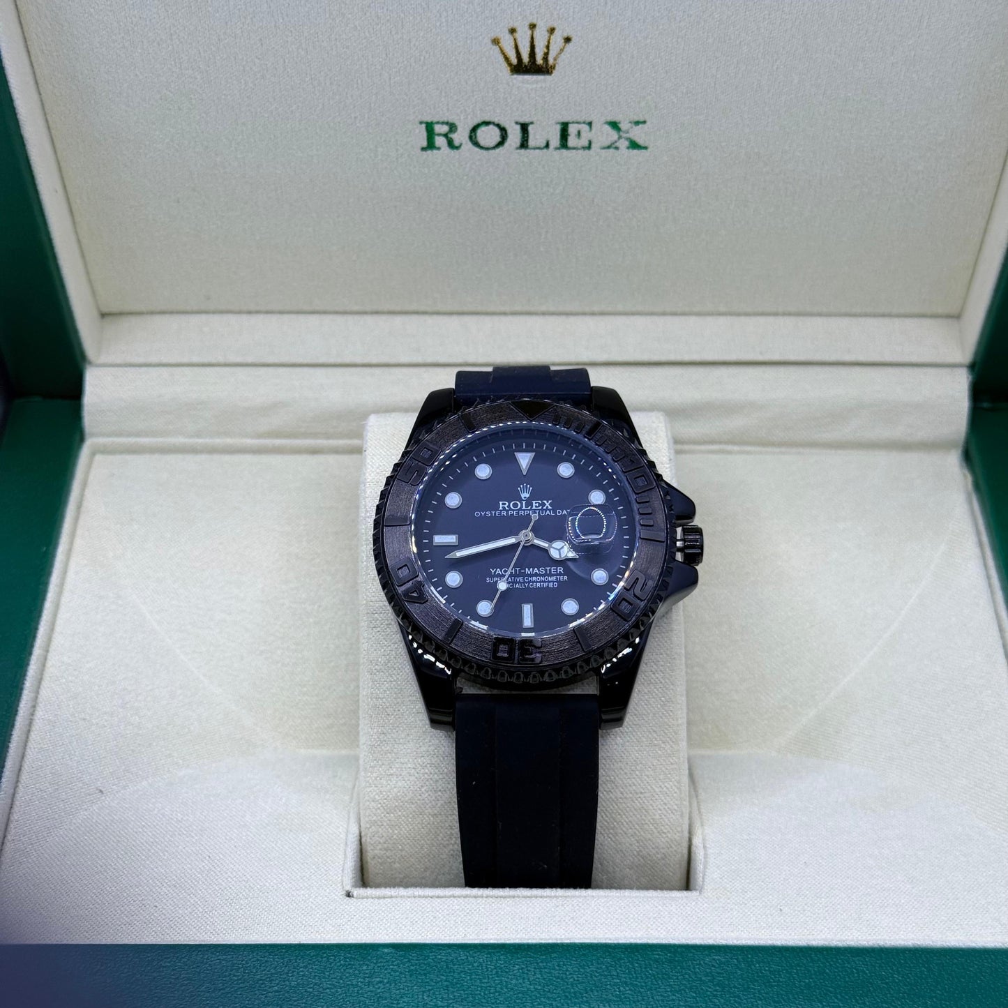 Rolex strap black with black rotaiting dial