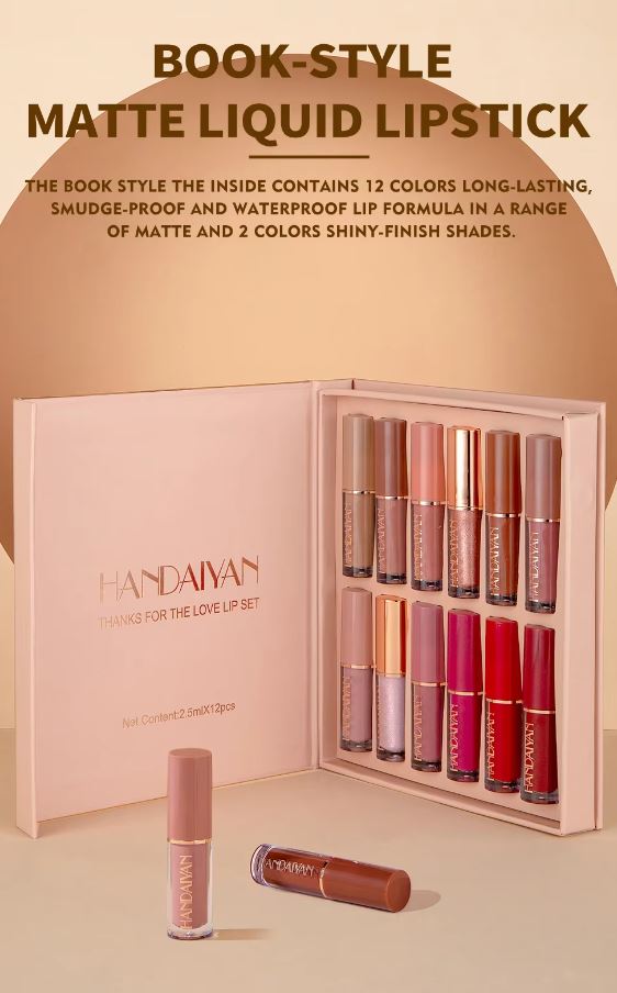 Selnora| Super Glossy Lipgloss 12 Pcs Lipstick Gift Set