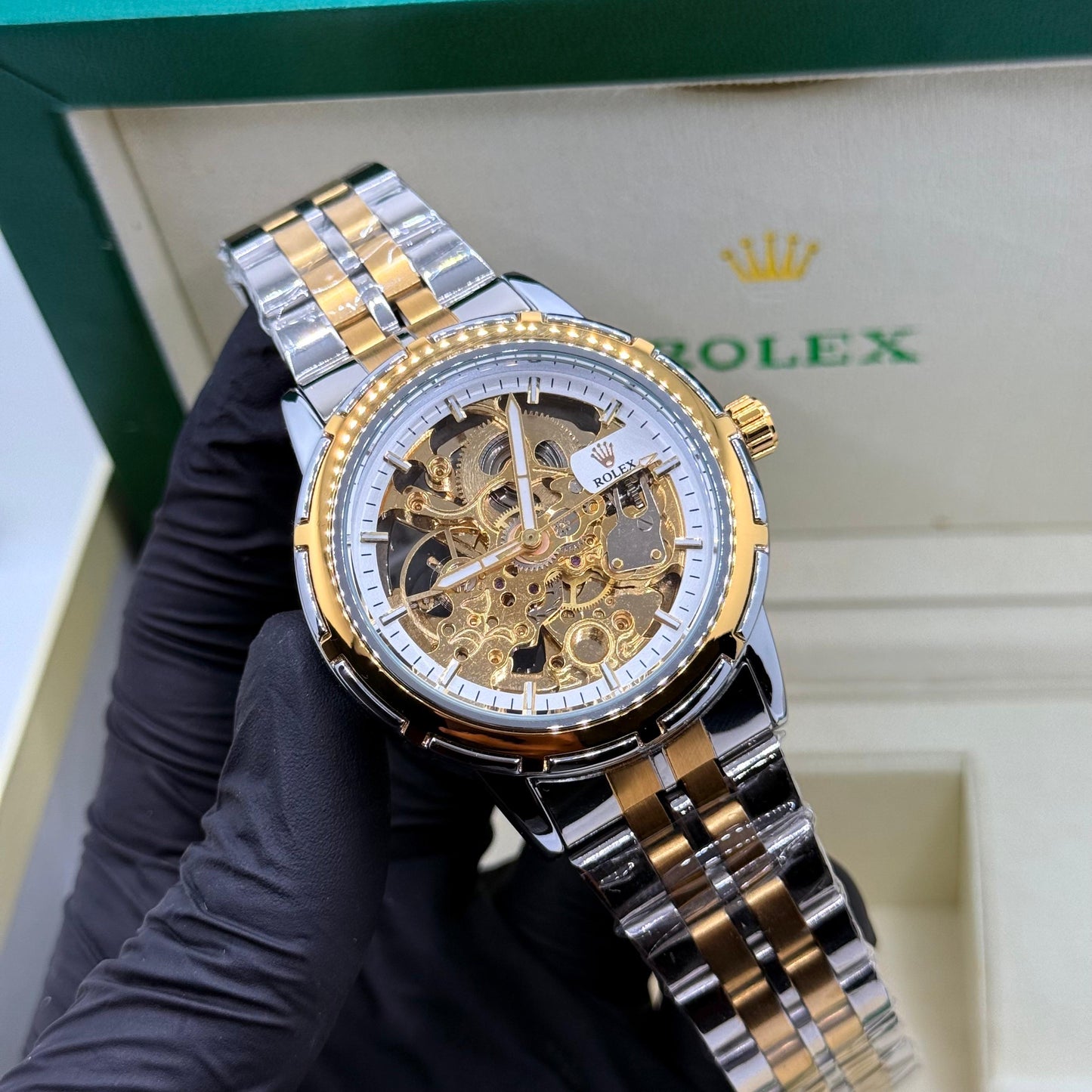 Rolex Automatic truetone with scelton golden white dial
