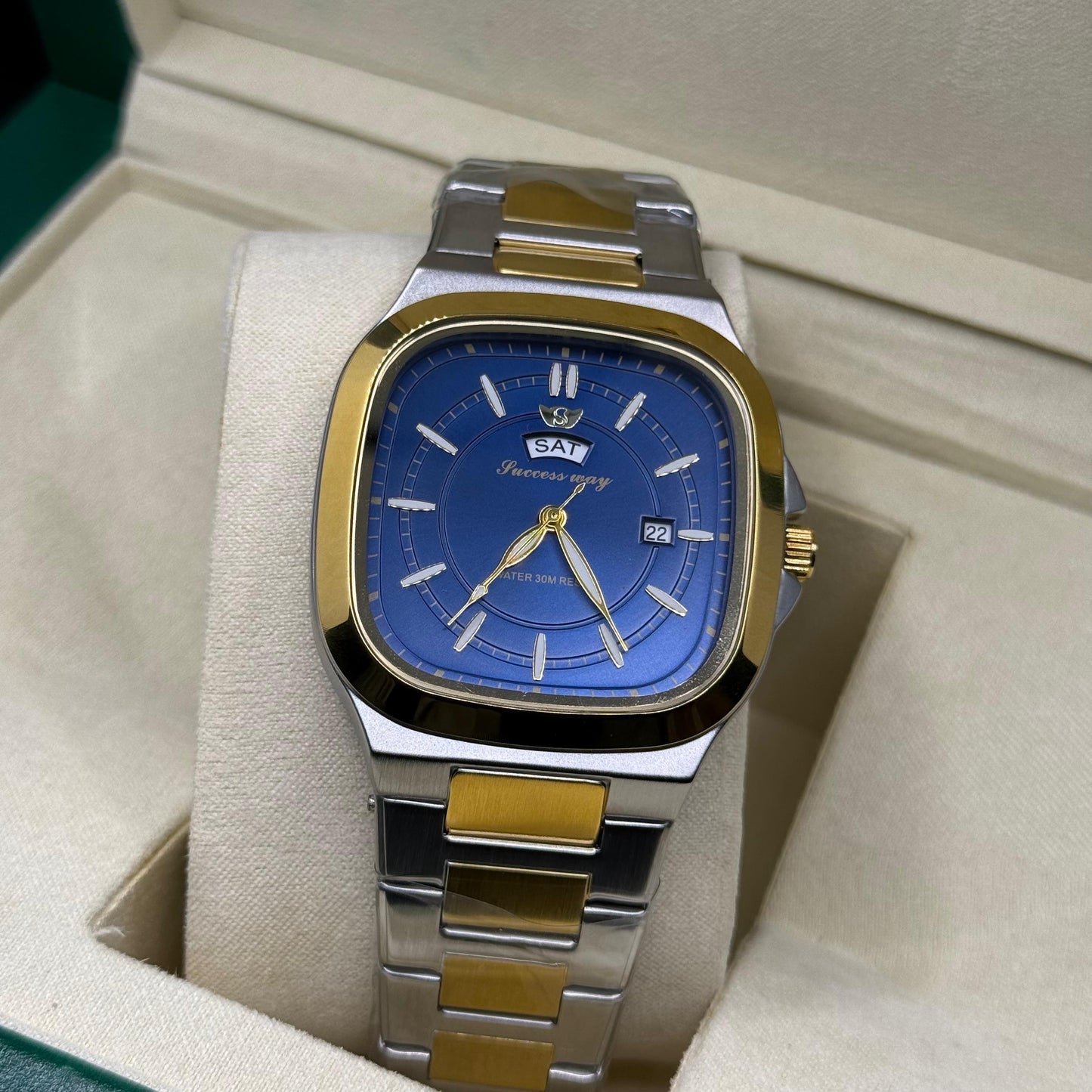 Success way truetone with blue dial DAY & DATE