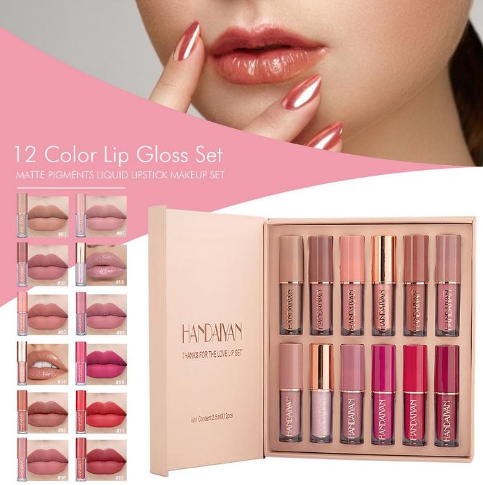 Selnora| Super Glossy Lipgloss 12 Pcs Lipstick Gift Set
